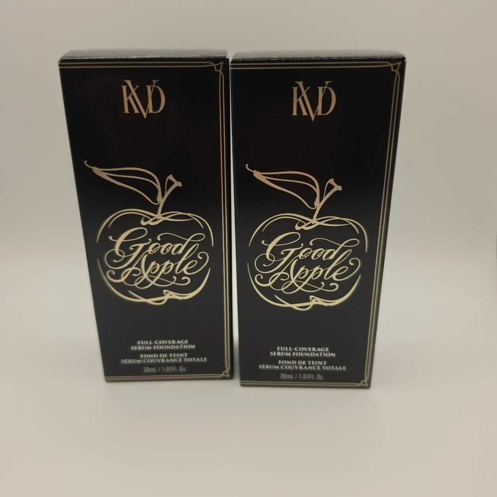 Lot of 2 KVD Beauty Good Apple Serum Foundation Deep 098 Full Coverage 1.01oz